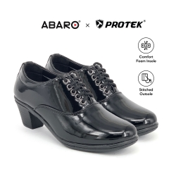 Faux PU Leather Uniform Cadet High Cut Formal Boots Shoes Women PBA631M4 Black PROTEK
